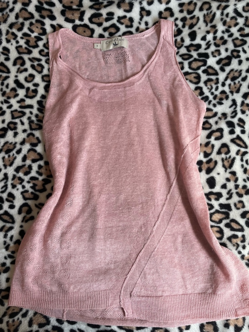 ♡ Cotélac Soft Pink Knit Scoop Neck Tank Top